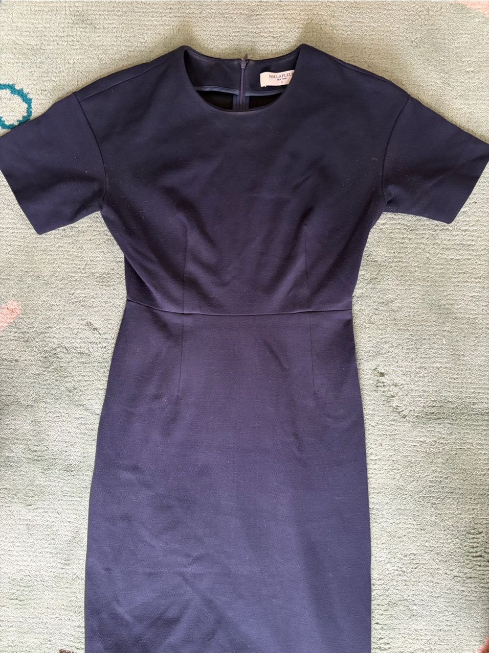 MM LaFleur Navy Short-Sleeve Sheath Jumpsuit